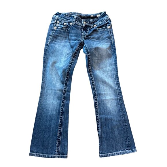Miss Me Bootcut Womens Jeans Size 26 Embellished Pockets Medium Wash Denim Blue - Picture 2 of 8